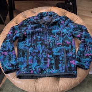 American Eagle Men's Retro 80s Ski Camo Style Full Zip Jacket Size Medium